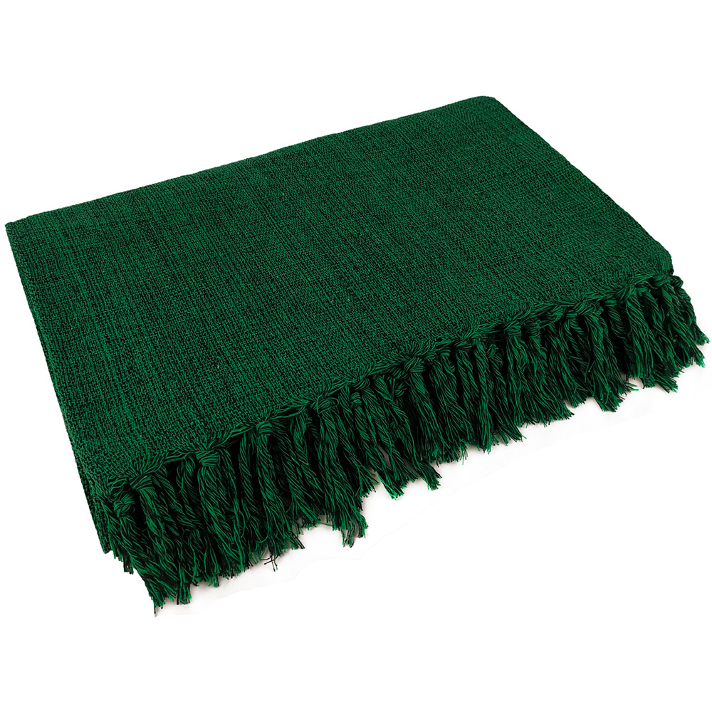 Manta Para Sofá Gigante Decorativa Em Algodão Cor:Verde-escuro