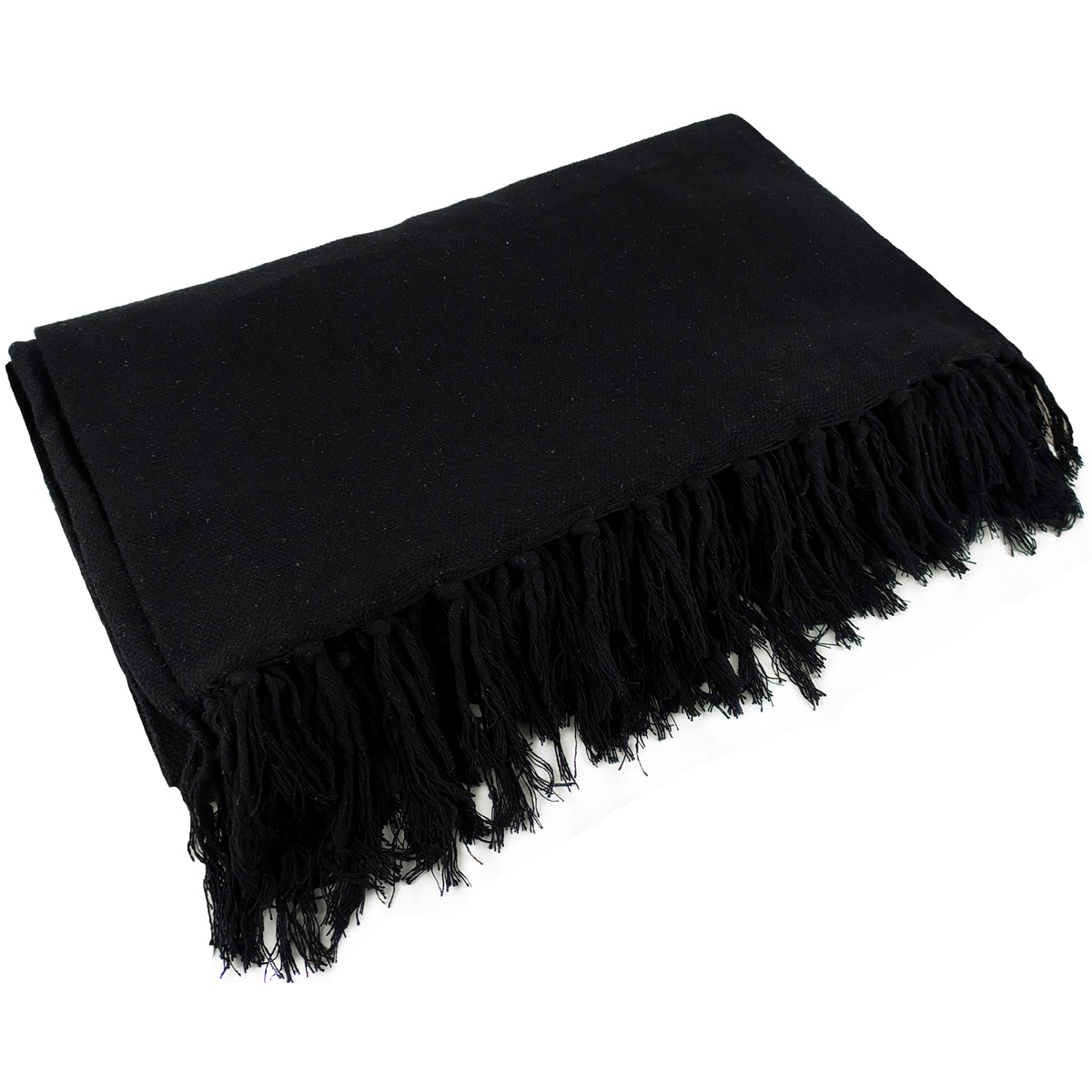 Manta Para Sofá Gigante Decorativa Em Algodão Cor:Preto