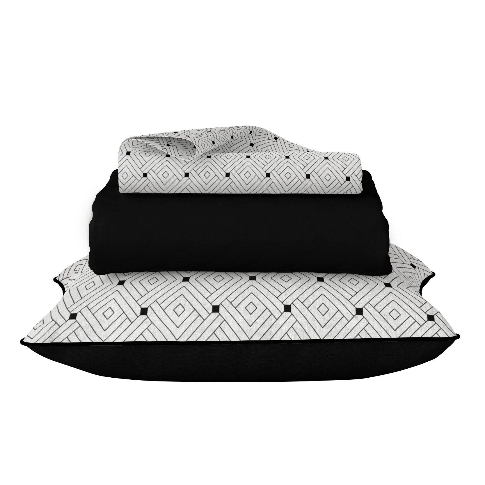 Jogo de Cama Lençol Queen 100% Algodão 3pçs 120 Fios Cor:Preto
