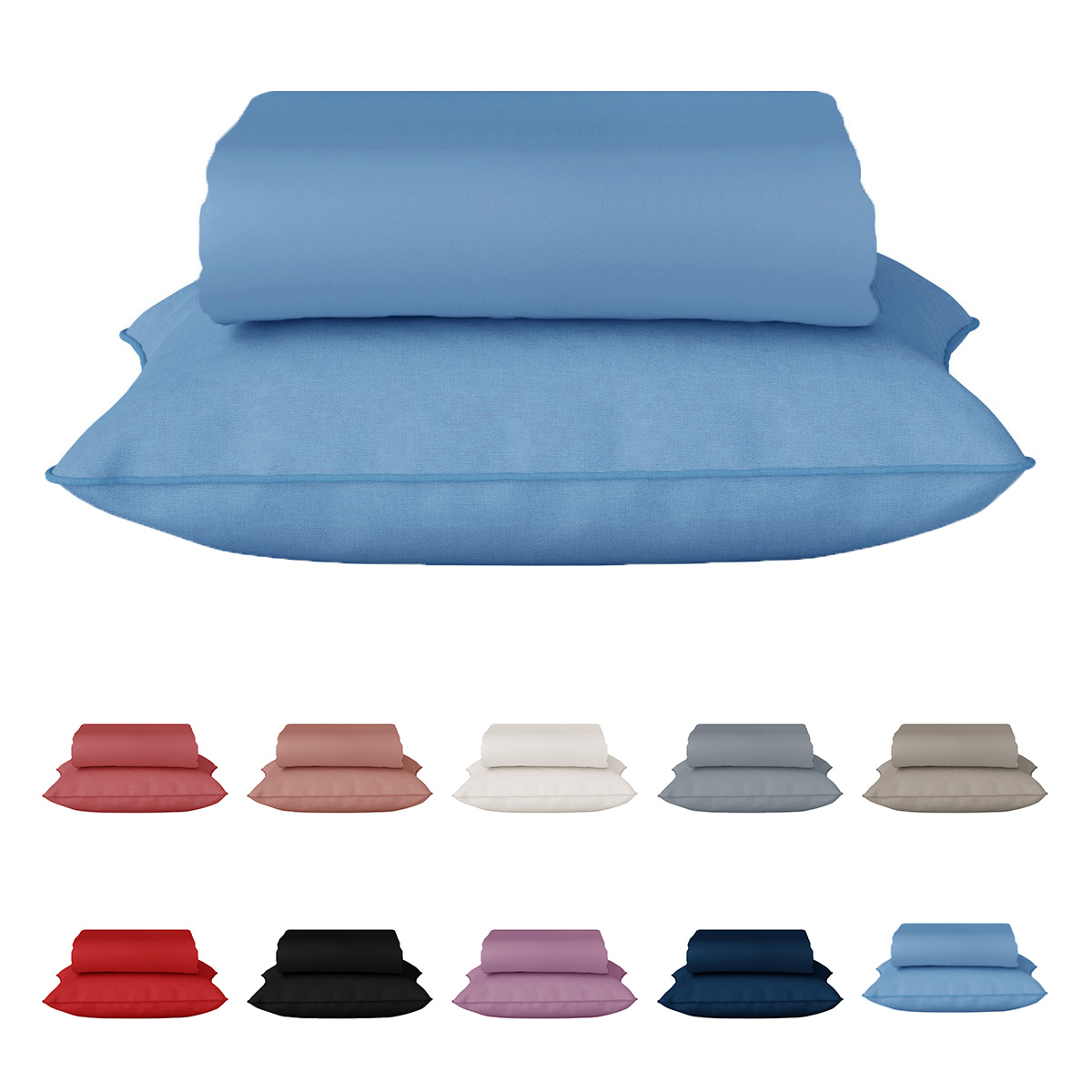 Jogo de Cama Solteiro 2 Peças 100% Algodão C/ Elástico Cor:Azul Claro