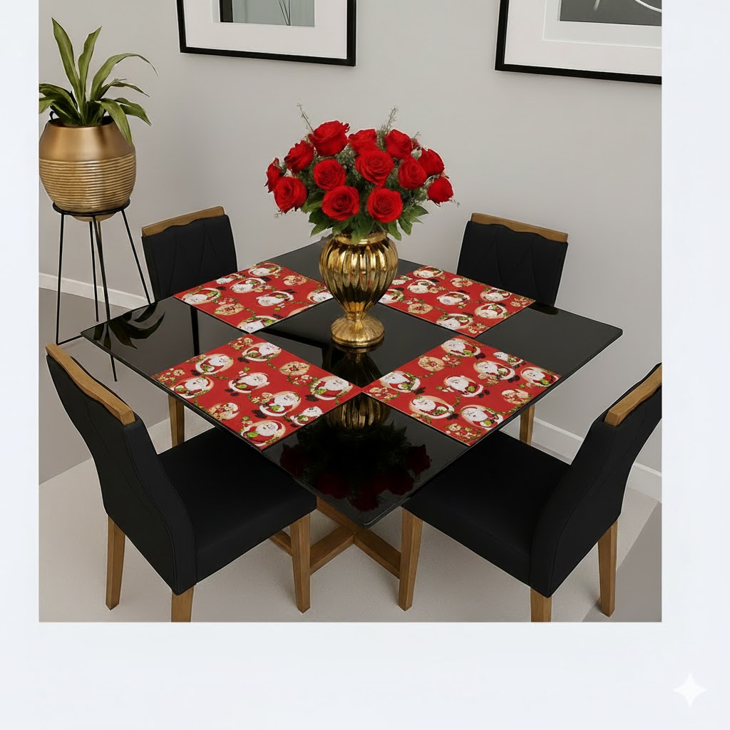Jogo Americano de Tecido - Retangular - Kit 4 Peças - Mesa Posta + Brinde Cor:09