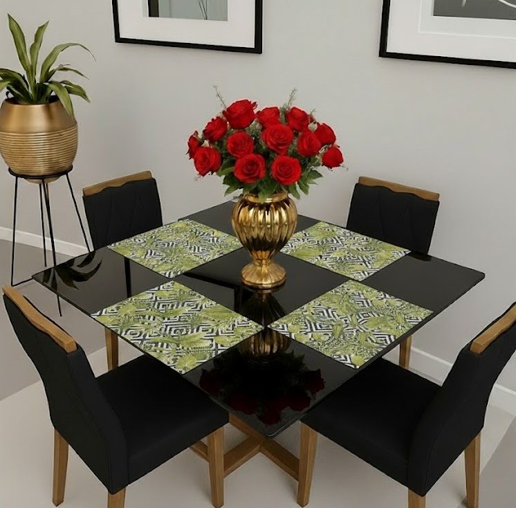 Jogo Americano de Tecido - Retangular - Kit 4 Peças - Mesa Posta + Brinde Cor:13